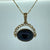 Black Onyx Victorian Style Filigree Swivel Fob Pendant 9ct 9k Yellow Gold