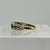 Sapphire & Diamond Carved Boat Ring 9ct 9k Yellow Gold - Size M