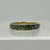 Green Sapphire Six Stone Heart Cut Out Band Ring 9ct 9k Yellow Gold - Size N