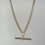 T-Bar Curb Chain Necklace 9ct 9k Yellow Gold - 22" Inches