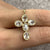 Cross Pendant with Oval Bezel Set CZ 9ct 9k Yellow Gold