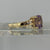 Amethyst & White Topaz Twist Ring 9ct 9k Yellow Gold - Size M 1/2