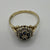 Diamond & Sapphire Tiered Daisy Flower Cluster Ring 9ct 9k Yellow Gold - Size P