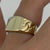 Diamond Signet Ring With Link Shoulders 9ct 9k Yellow Gold - Size L 1/2