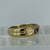 Amethyst Solitaire Flush Set Twist Band Ring 9ct 9k Yellow Gold - Size L 1/2