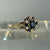 Sapphire & Diamond Cluster Ring 9ct 9k Yellow Gold - Size M