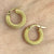 Hatched Finish Small Loop Earrings 18ct 18k Yellow Gold