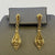 Fancy Tear Drop Stud Earrings 9ct 9k Yellow Gold