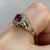 Ruby Heart Cut Twist Ring Diamond Accents 10ct 10k Yellow Gold - Size O 1/2