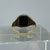 Black Enamel Stripe Signet Ring 9ct 9k Yellow Gold  - Size T