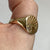 Diamond Starburst Embossed Signet Ring 9ct 9k Yellow Gold - Size V