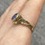 Synthetic Black Opal Bezel Set Twist Braid Ring 9ct 9k Yellow Gold  - Size P 1/2