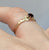 Solitaire Round Cut Garnet Crafted Shoulders Ring 9ct 9k Yellow Gold - Size M