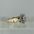 Diamond Cluster Thick Shoulder Daisy Flower Ring 9ct 9k Yellow Gold - Size L