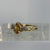 Pear Cut Citrine & White Zircon Ring 9ct 9k Yellow Gold - Size N