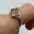 Amethyst & Diamond Bypass Cluster Ring 9ct 9k Yellow Gold - Size O 1/2