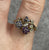 Amethyst Tanzanite Iolite Diamond Floral Ring 9ct 9k Yellow Gold  - Size P