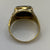 Onyx & Diamond Textured Shoulder Signet Ring 9ct 9k Yellow Gold - Size W