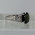 Green Tourmaline Solitaire Detailed Shoulder Ring 9ct 9k White Gold - Size N