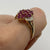 Ruby & Diamond Cluster Ring 9ct 9k Yellow Gold - Size P