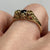 Citrine & Sapphire Three Stone Filigree Ring  9ct 9k Yellow Gold  - Size M