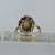 Opal & Sapphire Ornate Floral Cluster Ring 9ct 9k Yellow Gold  - Size J 1/2