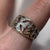 Diamond Two Tone Gold Patterned Ring 9ct 9k Yellow Gold - Size P