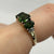 Diopside Trilogy Diamond Accent Ring 9ct 9k Yellow Gold - Size M