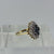 London Blue Topaz & CZ Cluster Ring 9ct 9k Yellow Gold  - Size K 1/2