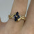 Marquise Cut Sapphire & Diamond Twist Dress Ring 9ct 9k Yellow Gold - Size L 1/2