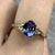 Iolite & Diamond Bypass Ring 18ct 18k Yellow Gold - Size N