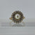 Pearl & White Topaz Ornate Flower Ring 18ct 18k Yellow Gold - Size L 1/2