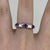 Amethyst Trilogy Flush Set Ring 9ct White Gold - Size N