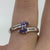 Pear Cut Iolite & Diamond Bypass Ring White Gold 9ct 9k - Size L