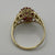 Ruby & Diamond Cluster Ring 9ct 9k Yellow Gold - Size P