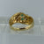 Emerald & Diamond Wave Accent Ring 18ct 18k Yellow Gold  - Size P