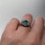 Blue Topaz Trilogy & Diamond Halo Ring 18ct Yellow Gold  - Size K