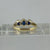 Sapphire Trilogy Diamond .14ct Accent Ring 9ct 9k Yellow Gold - Size N