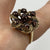 Garnet Daisy Flower Ornate Baroque Cluster Ring 9ct 9k Yellow Gold - Size N