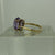 Amethyst Ornate Cocktail Oval Solitaire Ring 9ct 9k Yellow Gold  - Size P 1/2