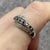 White & Black Diamond Bypass Wave Ring 9ct 9k White Gold  - Size O 1/2