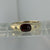 Checker Cut Garnet & Diamond Gypsy Ring 9ct 9k Yellow Gold - Size V