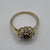 Garnet & CZ Daisy Flower Ring 9ct 9k Yellow Gold - Size K 1/2