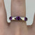 Amethyst Trilogy Flush Set Ring 9ct White Gold - Size N