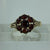 Garnet Daisy Flower Cluster Ring 9ct 9k Yellow Gold - Size O