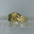 Emerald & Diamond Wave Accent Ring 18ct 18k Yellow Gold  - Size P