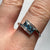 Blue Topaz & Diamond Square Cut Bypass Ring 9ct 9k White Gold  - Size P