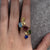 Bespoke Multi Colour Glass Foliate Vine Ring 21ct 21k Yellow Gold  - Size P