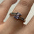 Pear Cut Iolite & Diamond Bypass Ring White Gold 9ct 9k - Size L