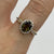 Green Tourmaline & White Zircon Halo Accent Ring 9ct 9k Yellow Gold - Size N 1/2